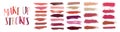 Swatches makeup strokes